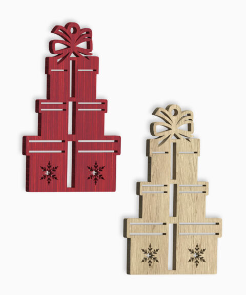 Gave juleophæng i egetræ, valnød eller rød designfiner