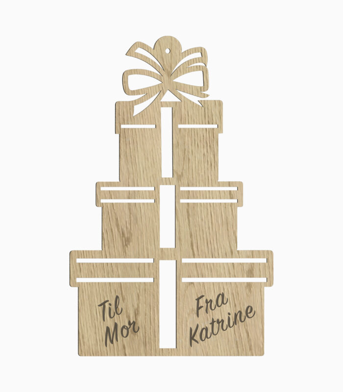 Gave juleophæng i egetræ m. gravering