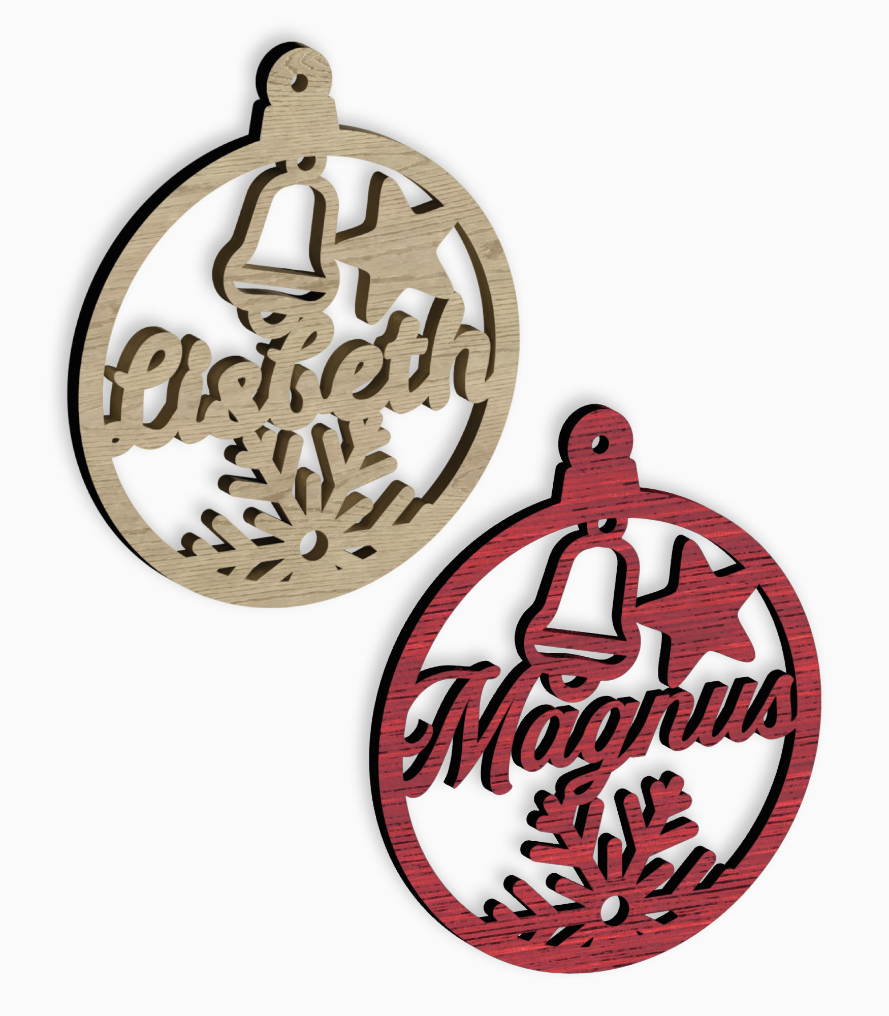 Personlig julekugle med navn Julekugle med navn, "Klokke"