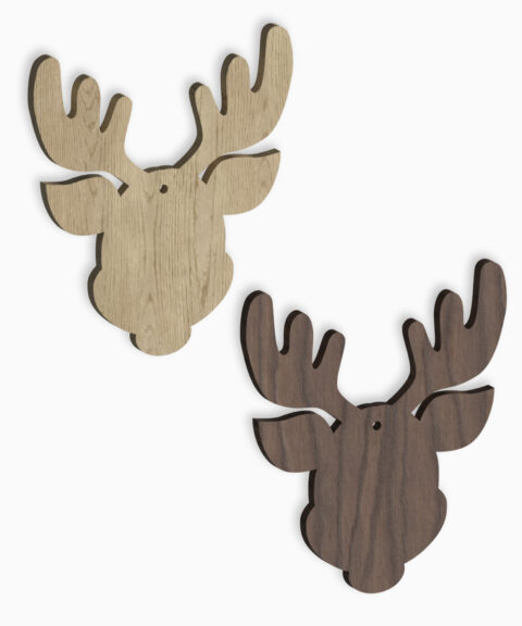 Rensdyr juleophæng i egetræ eller valnød