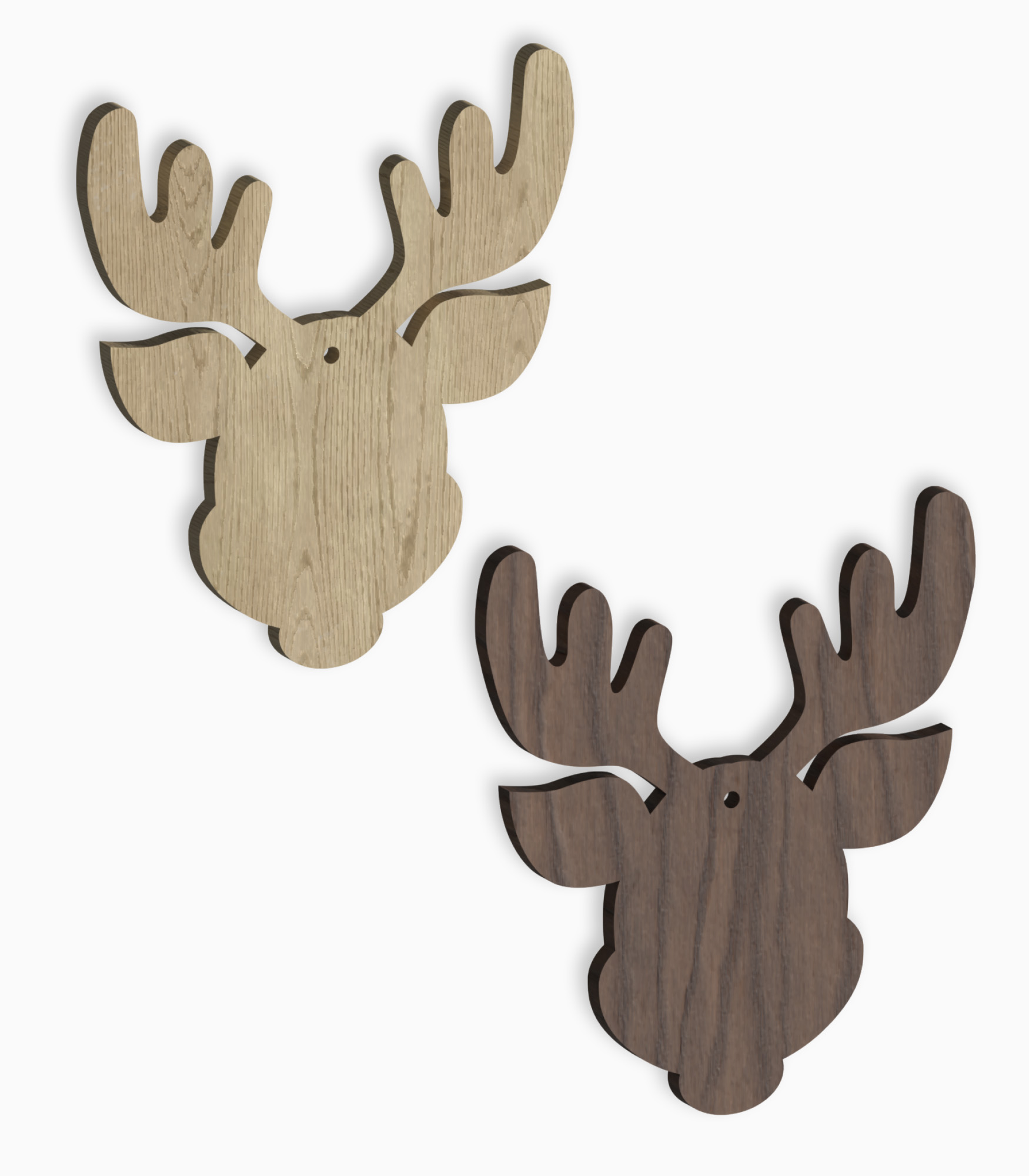 Rensdyr juleophæng Rensdyr juleophæng i egetræ eller valnød