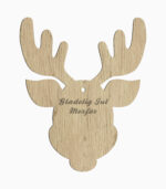 Rensdyr juleophæng i egetræ m. gravering